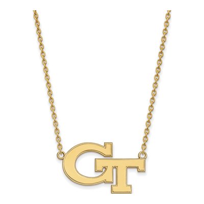 Georgia Institute of Technology 10K Yellow Gold G-T Large Necklace