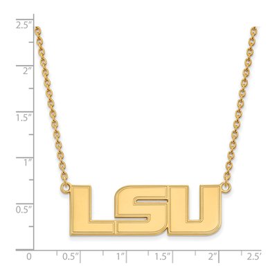 Louisiana State University 10K Yellow Gold L-S-U Large Necklace – view 2