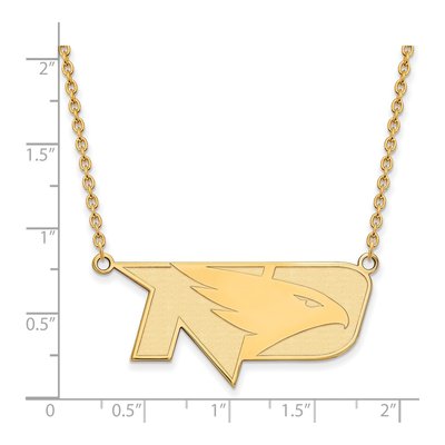 University of North Dakota 10K Yellow Gold Large UND Fighting Hawks Pendant Necklace – view 2