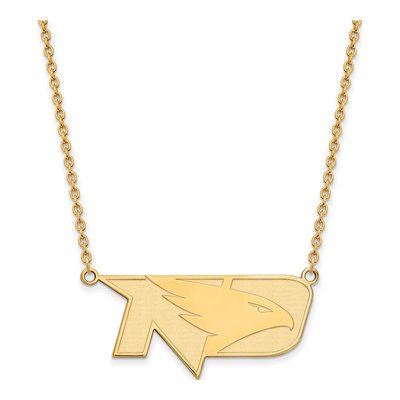 University of North Dakota 10K Yellow Gold Large UND Fighting Hawks Pendant Necklace
