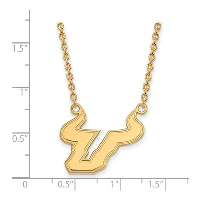 University of South Florida 10K Yellow Gold Bull Large Necklace – view 2