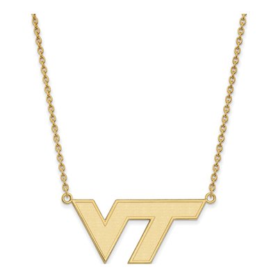 Virginia Tech 10K Yellow Gold V-T Large Necklace