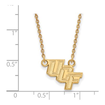 University of Central Florida 10K Yellow Gold U-C-F Small Necklace – view 2