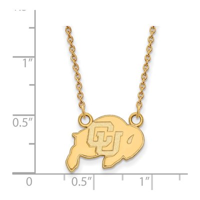 University of Colorado 10K Yellow Gold Buffalo Small Necklace – view 2