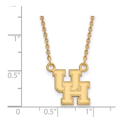 University of Houston 10K Yellow Gold U-H Small Necklace – view 2