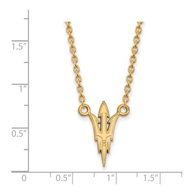Arizona State University 10K Yellow Gold Large Pitchfork Necklace – view 2
