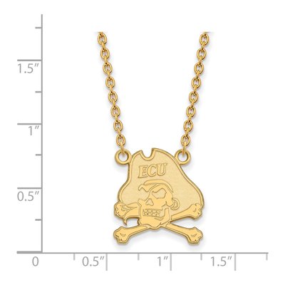 East Carolina University 10K Yellow Gold Large Pirates Pendant Necklace – view 2