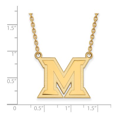 Miami University 10K Yellow Gold Large Ohio Letter M Pendant Necklace – view 2