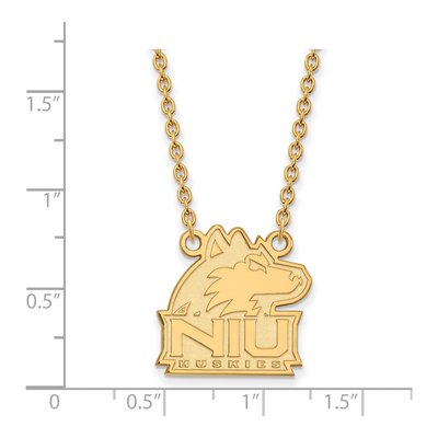 Northern Illinois University 10K Yellow Gold Medium NIU Huskies Pendant Necklace – view 2