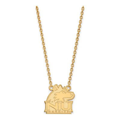 Northern Illinois University 10K Yellow Gold Medium NIU Huskies Pendant Necklace