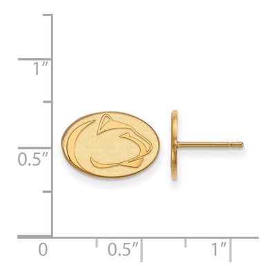 Pennsylvania State University 10K Yellow Gold Penn Lion Extra Small Earrings – view 2
