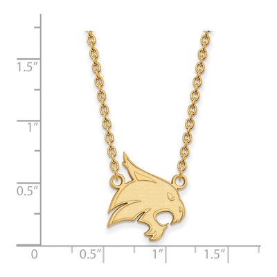 Texas State University 10K Yellow Gold Bobcat Large Necklace – view 2