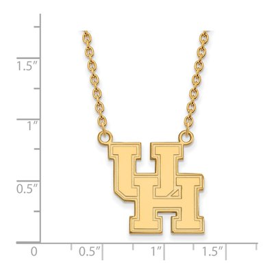 University of Houston 10K Yellow Gold U-H Large Pendant Necklace – view 2