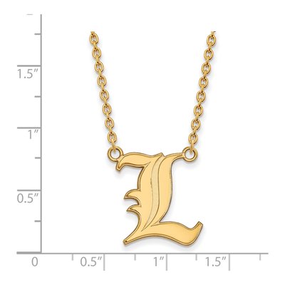 University of Louisville 10K Yellow Gold Large Letter L Necklace – view 2