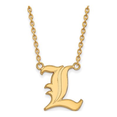 University of Louisville 10K Yellow Gold Large Letter L Necklace