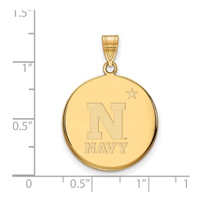 United States Naval Academy 10K Yellow Gold US Large Disc Pendant – view 2