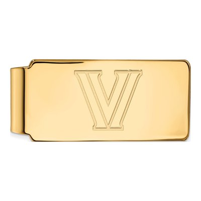 10K Yellow Gold Logoart Villanova University Letter V Money Clip
