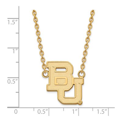 Baylor University 10K Yellow Gold Large Bears Pendant Necklace – view 3