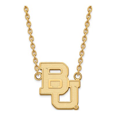 Baylor University 10K Yellow Gold Large Bears Pendant Necklace