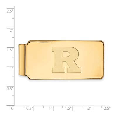 10K Yellow Gold Logoart Rutgers University Letter R Money Clip – view 2