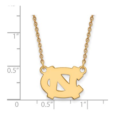 University of North Carolina 10K Yellow Gold Small UNC Tar Heels N-C Pendant Necklace – view 2