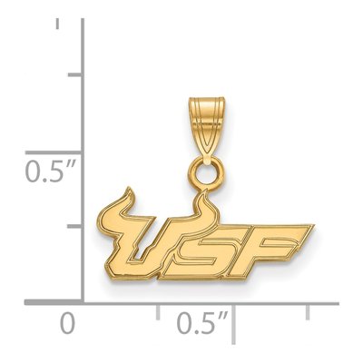 University of South Florida 10K Yellow Gold U-S-F Small Pendant – view 2