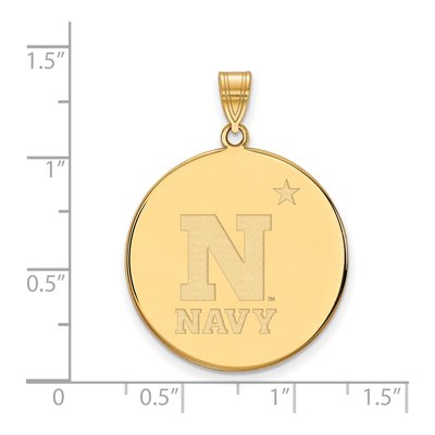 United States Naval Academy 10K Yellow Gold Us Extra Large Disc Pendant – view 2