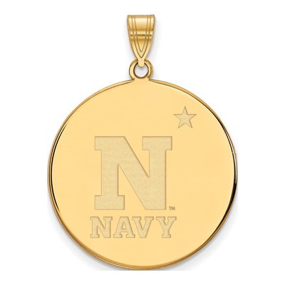United States Naval Academy 10K Yellow Gold Us Extra Large Disc Pendant