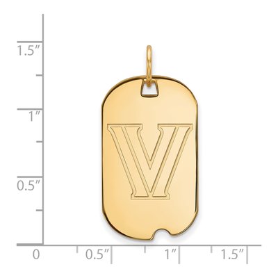 Villanova University 10K Yellow Gold Small Dog Tag Letter V Pendant – view 2