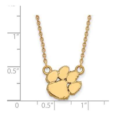 Clemson University 10K Yellow Gold Small Tiger Paw Necklace – view 2