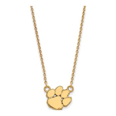 Clemson University 10K Yellow Gold Small Tiger Paw Necklace