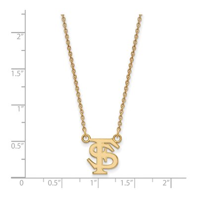 Florida State University 10K Yellow Gold Small FSU Seminoles Pendant Necklace – view 2