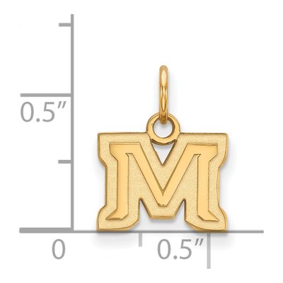 Montana State University 10K Yellow Gold Extra Small Letter M Pendant – view 2