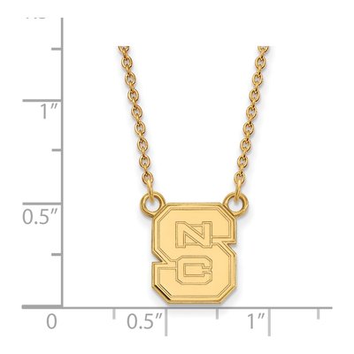North Carolina State University 10K Yellow Gold NC Small Pendant Necklace – view 2