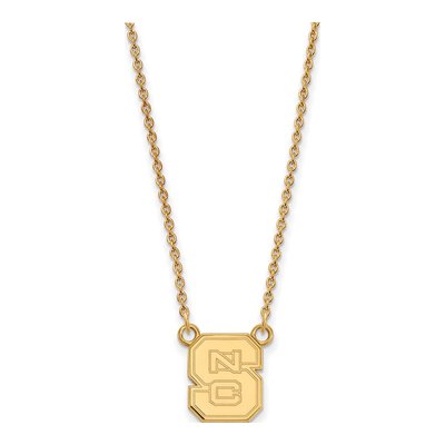 North Carolina State University 10K Yellow Gold NC Small Pendant Necklace