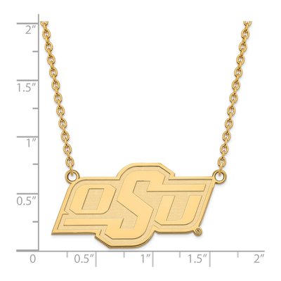 Oklahoma State University 10K Yellow Gold Large O-S-U Pendant Necklace – view 3