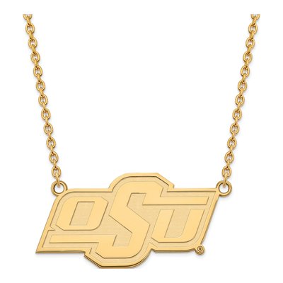 Oklahoma State University 10K Yellow Gold Large O-S-U Pendant Necklace