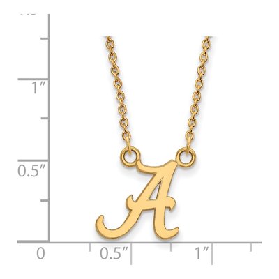 University of Alabama 10K Yellow Gold Small 'a' Letter A Pendant Necklace – view 2