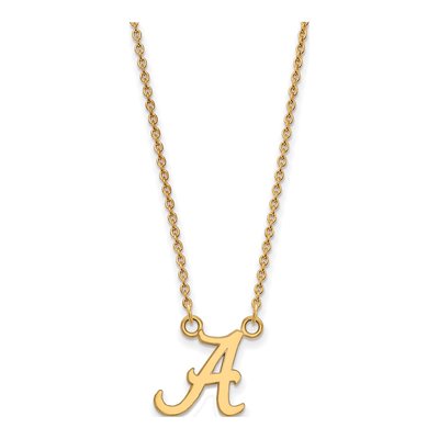 University of Alabama 10K Yellow Gold Small 'a' Letter A Pendant Necklace