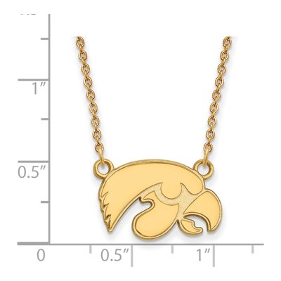 University of Iowa 10K Yellow Gold Small Of Hawk Necklace – view 2