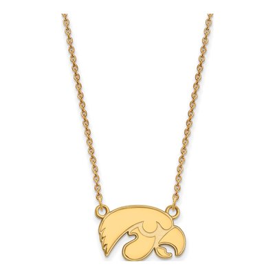 University of Iowa 10K Yellow Gold Small Of Hawk Necklace
