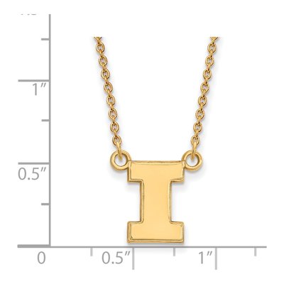 University of Illinois 10K Yellow Gold Letter I Small Necklace – view 2