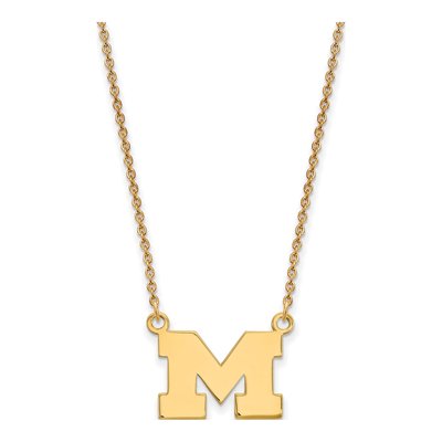 University of Michigan 10K Yellow Gold Small Letter M Necklace