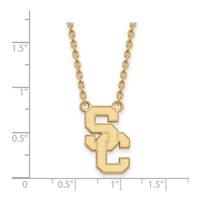 University of Southern California 10K Yellow Gold Large USC Trojans S-C Pendant Necklace – view 2