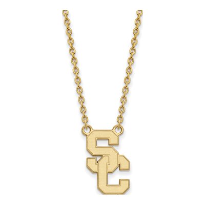 University of Southern California 10K Yellow Gold Large USC Trojans S-C Pendant Necklace