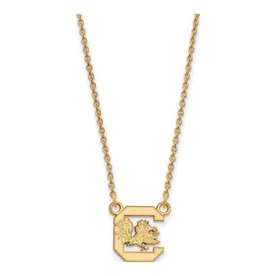 University of South Carolina 10K Yellow Gold Small Gamecocks Pendant Necklace