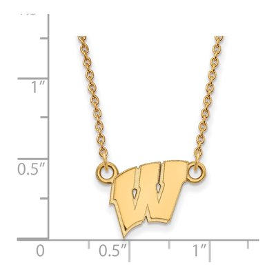 University of Wisconsin 10K Yellow Gold Small Badgers 'w' Letter W Pendant Necklace – view 2