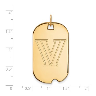 Villanova University 10K Yellow Gold Large Dog Tag Letter V Pendant – view 2