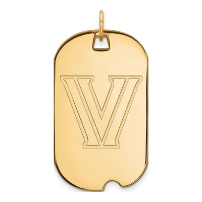 Villanova University 10K Yellow Gold Large Dog Tag Letter V Pendant