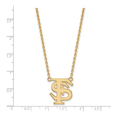 Florida State University 10K Yellow Gold F-S Large Necklace – view 2